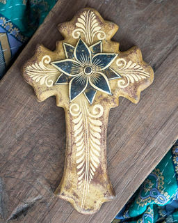 Mexican Cross with Tin Flower 8