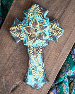 Mexican Cross with Tin Flower 9