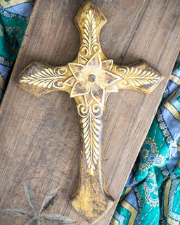 Mexican Cross with Tin Flower 14