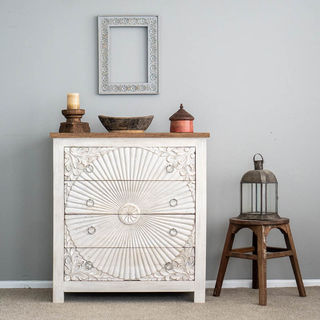 Circle Boho Drawers White