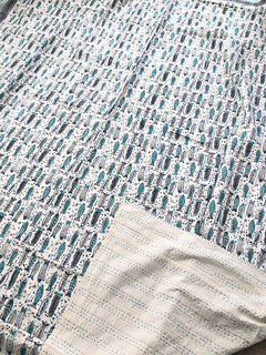 Blockprint Fish Kantha Quilt Blue - furniture - lighting - decor