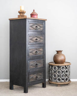 Aala Tall Charcoal Drawers