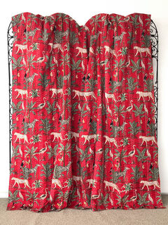 Jungle Kantha Quilt Red