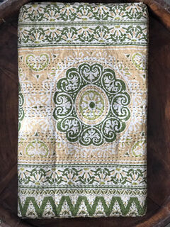 Suzani Kantha Quilt Light Green