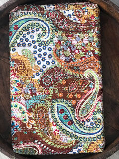 Gypsy Paisley Kantha Quilt Brown