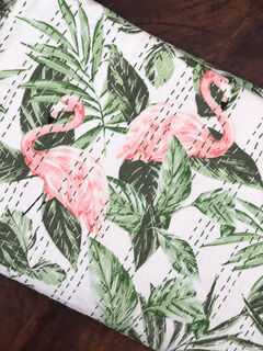 Pink Flamingo Kantha Quilt