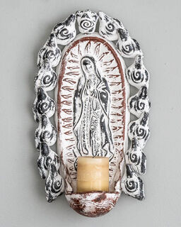 Our Lady of Guadalupe Wall Candle Black/Brown