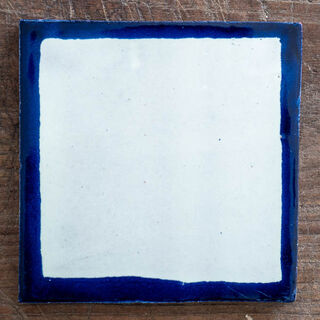 Solid Blue White Linea Tile
