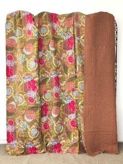 Tropical Kantha Quilt Brown