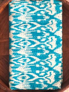 Ikat Kantha Quilt Blue