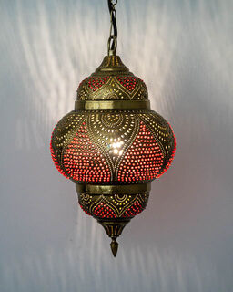 Aya Brass Lantern Red