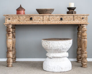 Vintage Ukhali Stool White B