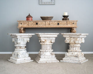 White Pillar Side Table