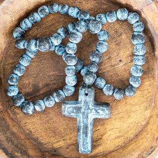 Medium Mexican Rosary Beads Midnight Blue