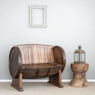 Wine Barrel Bench Seat