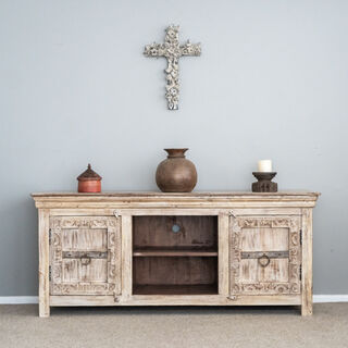 Rustic Whitewashed Sideboard
