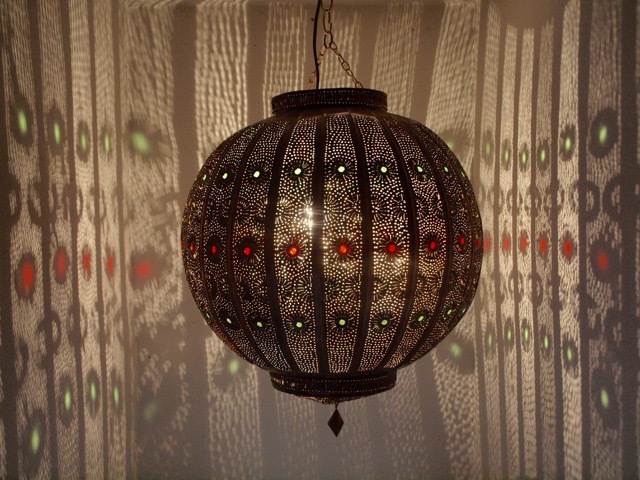 Large Casablanca Lantern: brown
