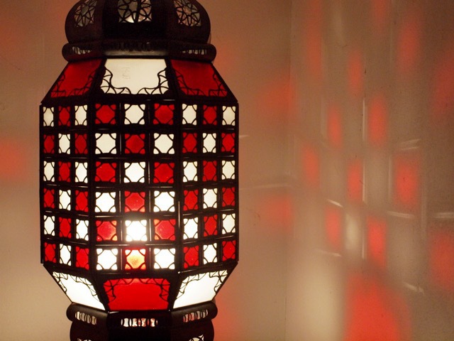 Medina Lantern: large, red & white