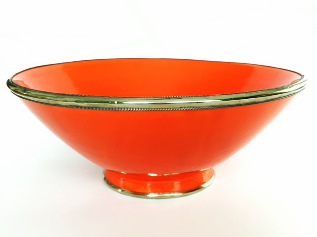 Silver Ceramic Bowl: tangerine