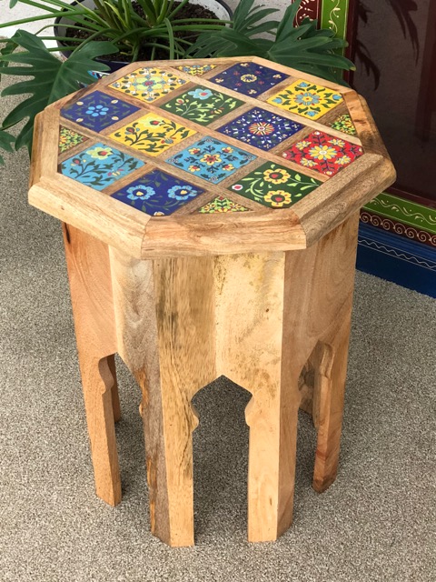 Tiled Mango Wood Tea Table