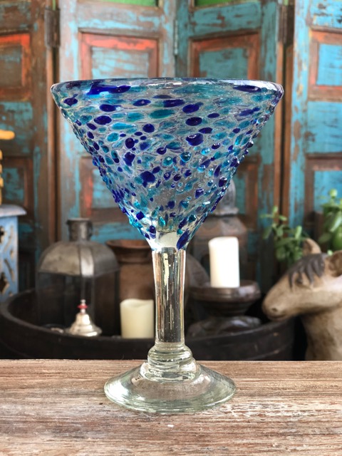 Blue Confetti Cocktail Glass