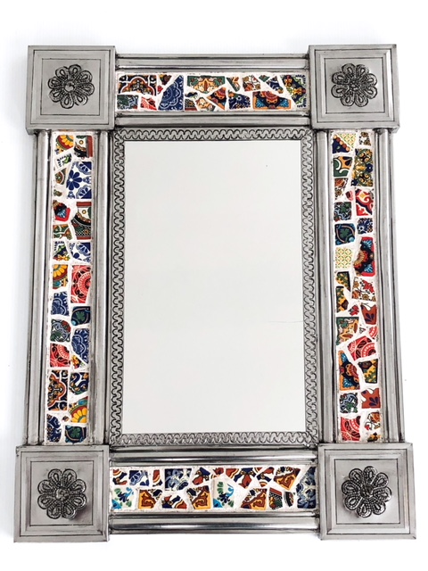 Mexican Tin & Tile Mirror: Mosaic