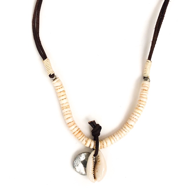 Cowrie Leather Thong Necklace