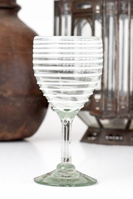 White Swirl Wine Glass