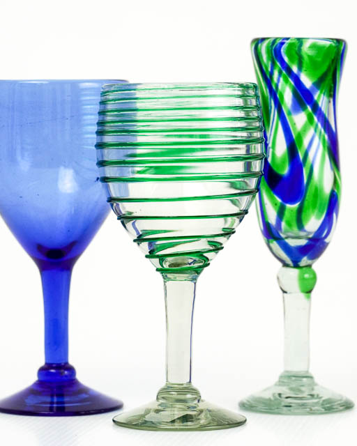 Verde Stripe Wine Glass