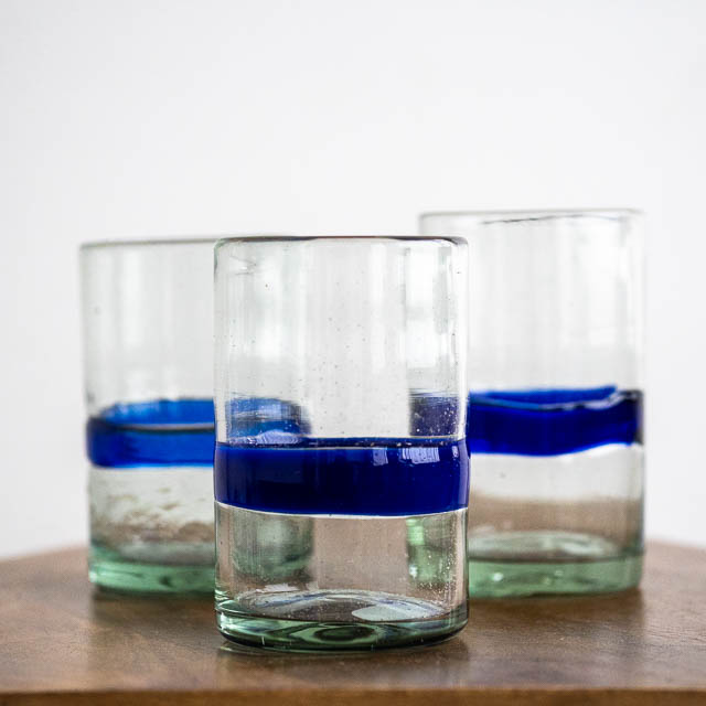 Mexican Blue Band Glass