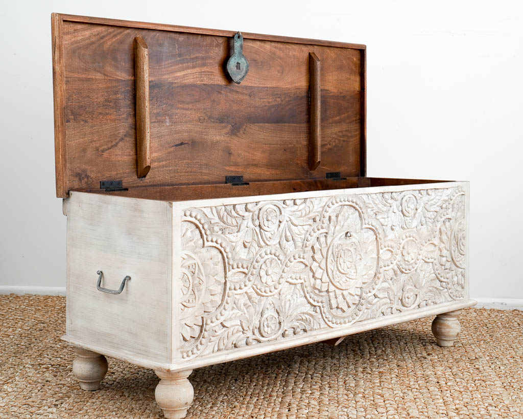 Tamara Blanket Box Whitewash furniture lighting decor