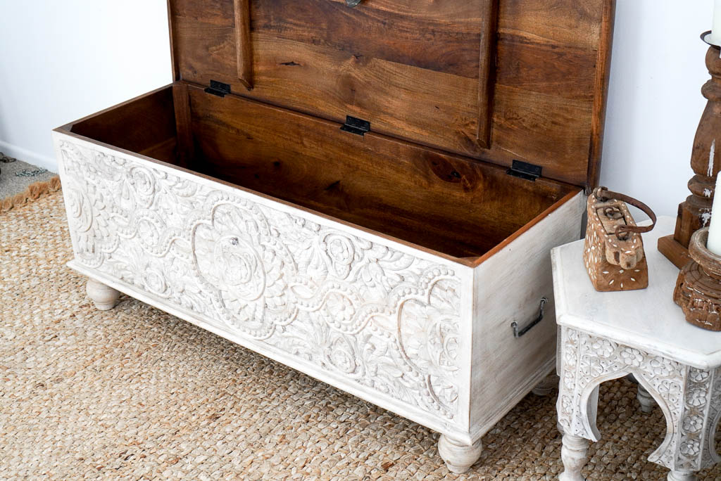 Tamara Blanket Box Whitewash furniture lighting decor