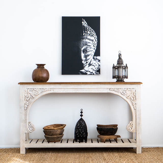 Bohemian Carved Console White