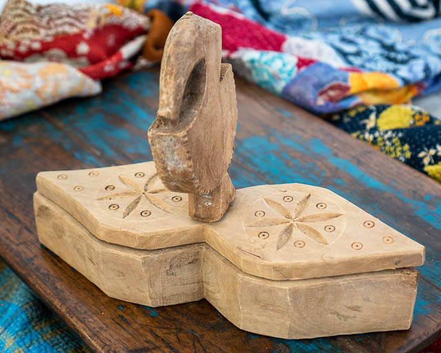 Antique Indian Massage Oil Holder Large