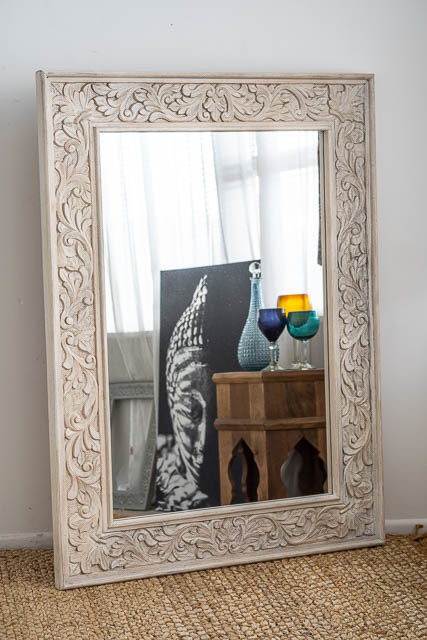 Harper Boho Mirror Medium Furniture, White Framed Mirror Nz