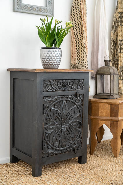 Charcoal shop bedside tables