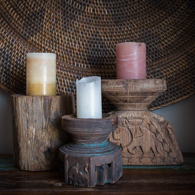 Rustic Log Candle Holder furniture lighting decor