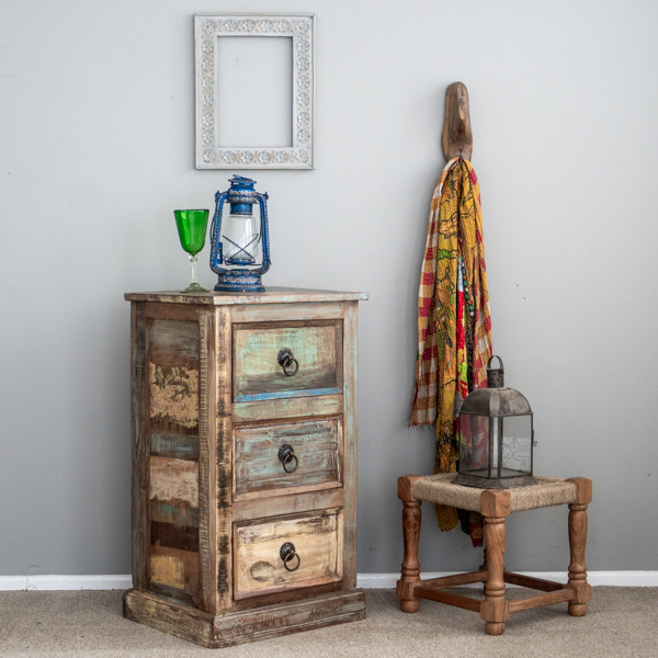 Boho Rustic Indian 3 Drawers A