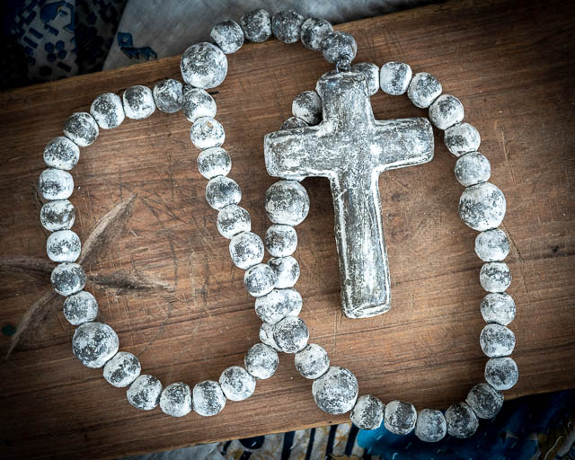 Medium Mexican Rosary Beads Black 