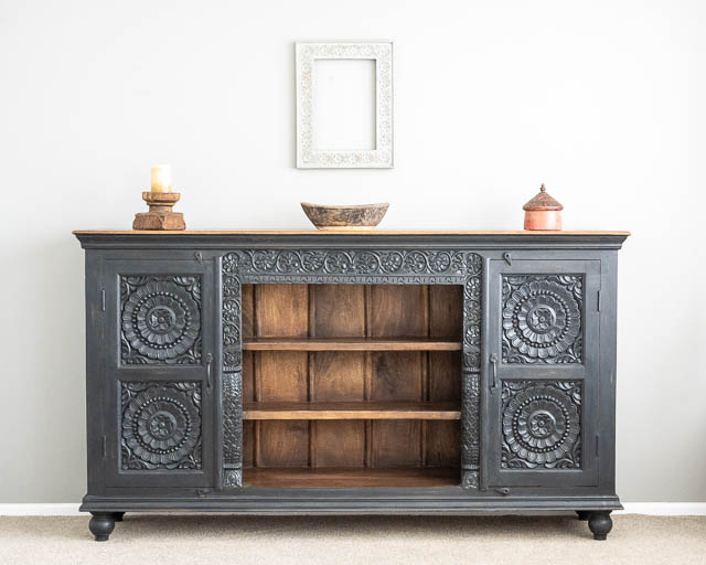Pondicherry Tall TV Cabinet or Sideboard Charcoal