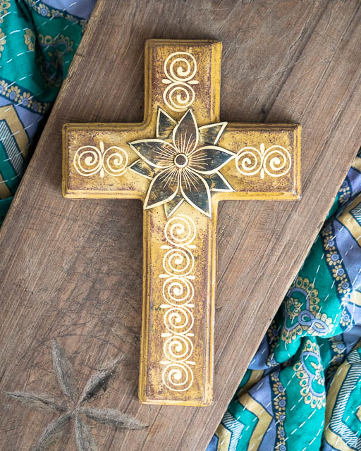 Mexican Cross with Tin Flower 2