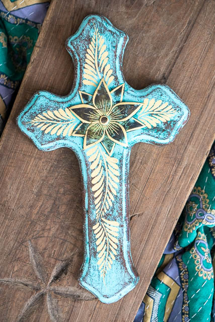 Mexican Cross with Tin Flower 4