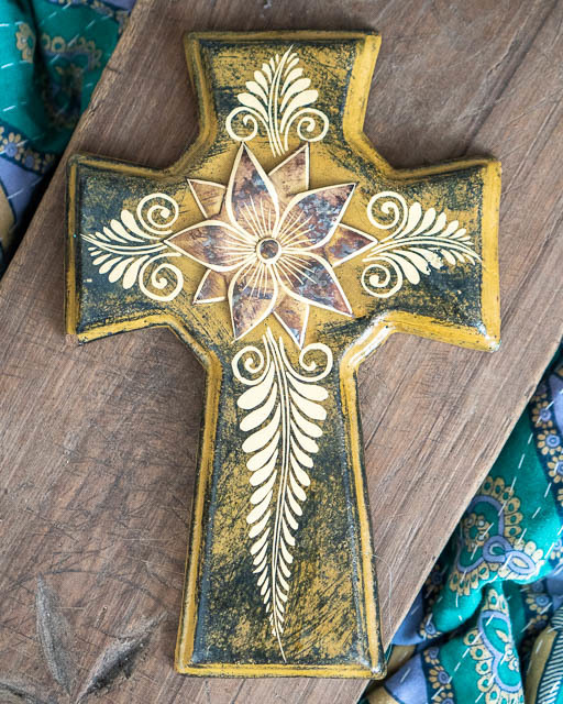 Mexican Cross with Tin Flower 11