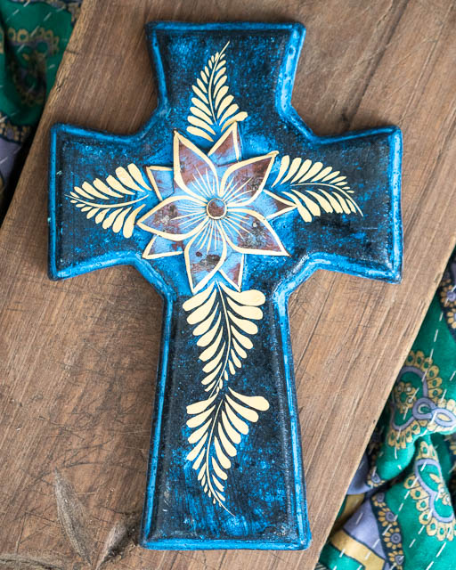 Mexican Cross with Tin Flower 12