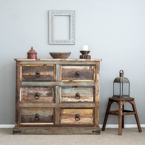 Boho Rustic 6 Drawers C - furniture - lighting - decor