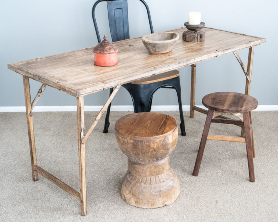 Vintage Folding Table Brown furniture lighting decor