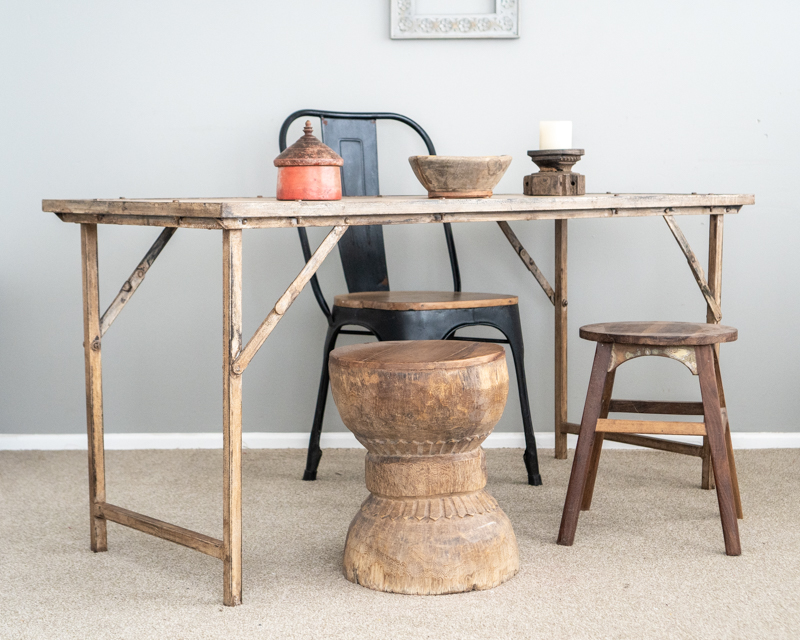 Vintage Folding Table Brown furniture lighting decor