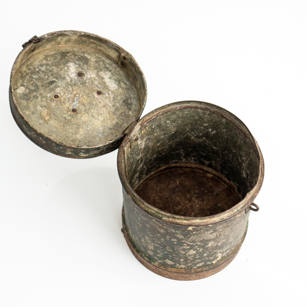 XSmall Vintage Indian Storage Canister A - furniture - lighting - decor