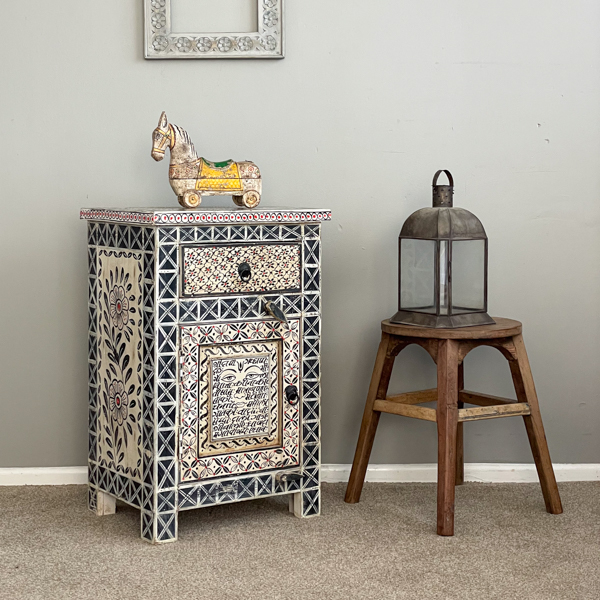 Hand Painted Eyes Bedside Table