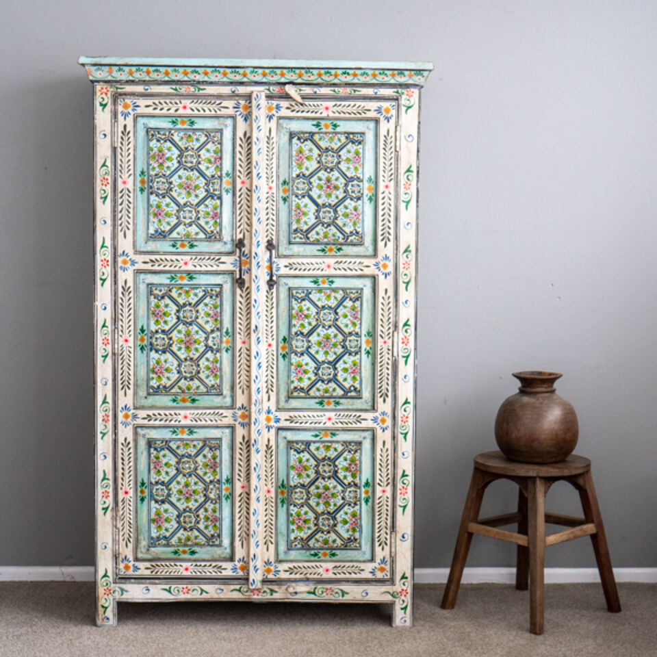 Hand Painted Flowers Tallboy
